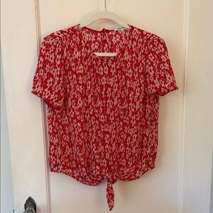 Madewell Red Floral Blouse